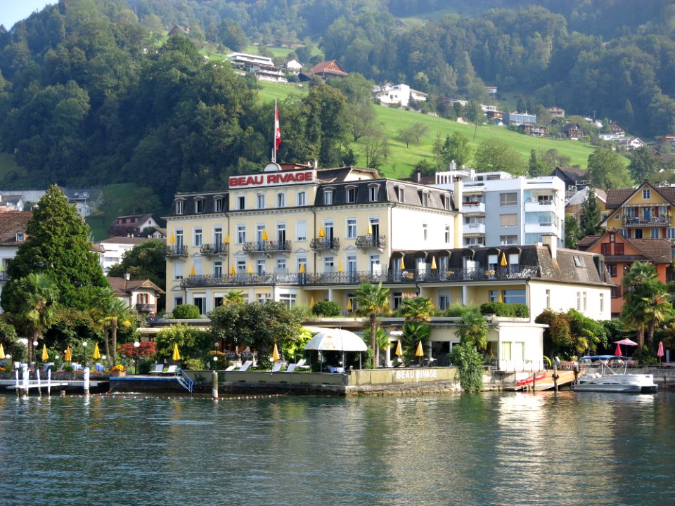 Travelling on the Lake Lucerne aboard the steam ship DS Uri