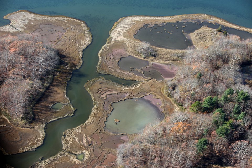 Aerial view of John H. Chafee National Wildlife Refuge (RI)