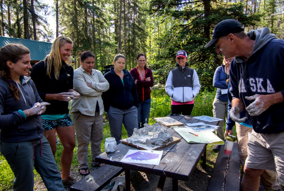 Teachers use clay to sculpt glacial features