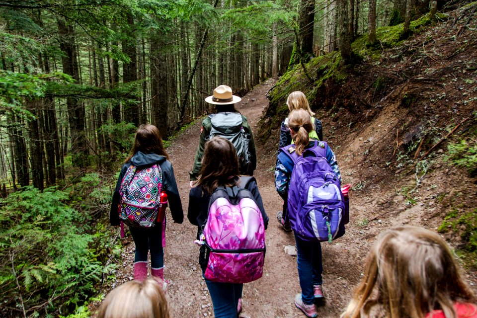 Creston School on trail