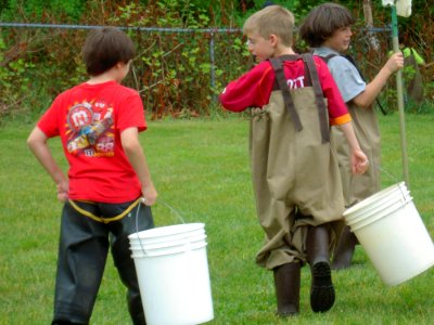 Carrying collection buckets for findings