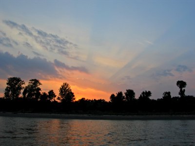 Sunset over the Ohio River photo