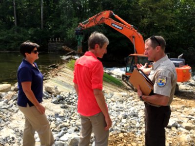 Secretary Jewell tours the Hughesville Dam removal site