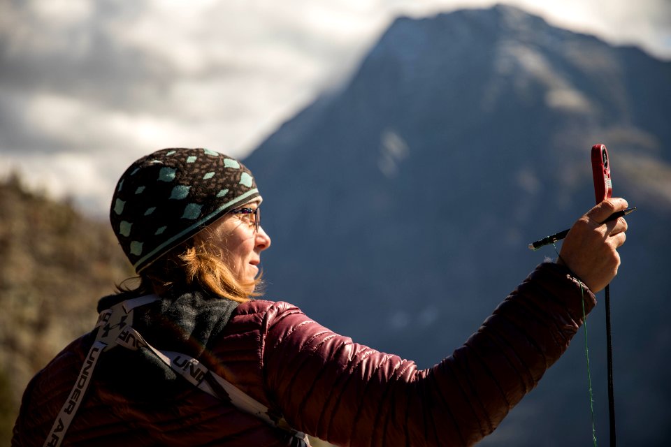 hawk watcher measuring windspeed