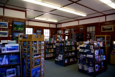 Glacier Association bookstore in Belton Train Station