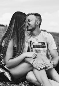 Couple black and white nature