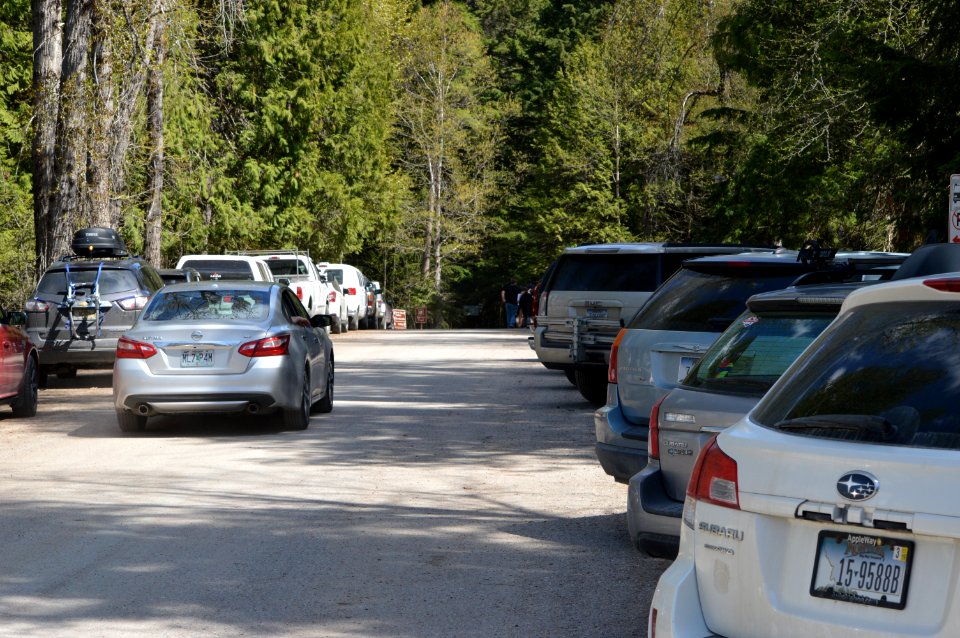 May 12, 2018 - Parking congestion at Lake McDonald Lodge