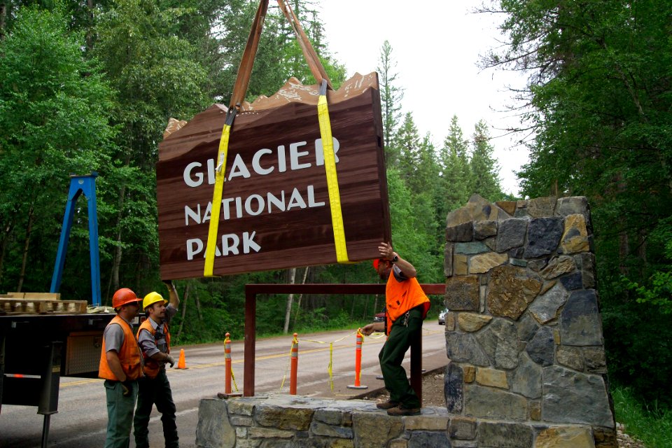 2006 Installation of New West Entrance Sign photo