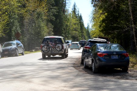 May 12, 2018 - Parking congestion at Lake McDonald Lodge