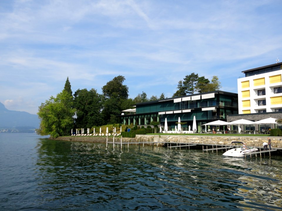 Travelling on the Lake Lucerne aboard the steam ship DS Uri