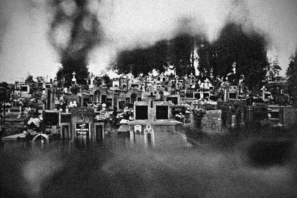 Cemetery bw b&w photo