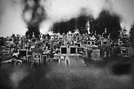 Cemetery bw b&w photo