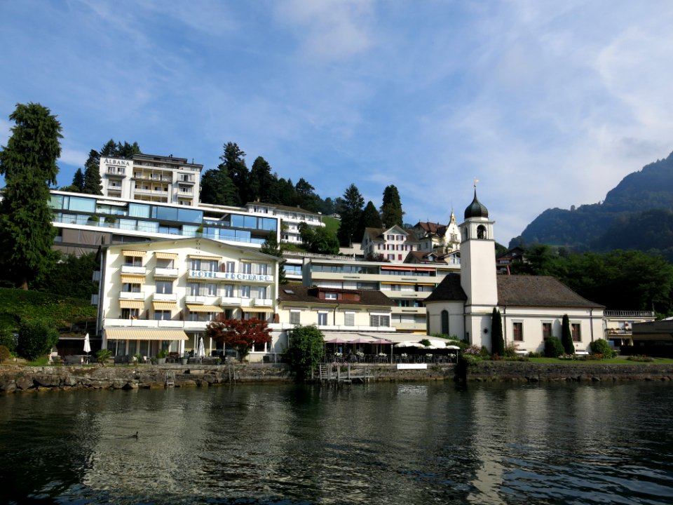 Travelling on the Lake Lucerne aboard the steam ship DS Uri