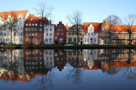 Lübeck historic center the channel lübeck