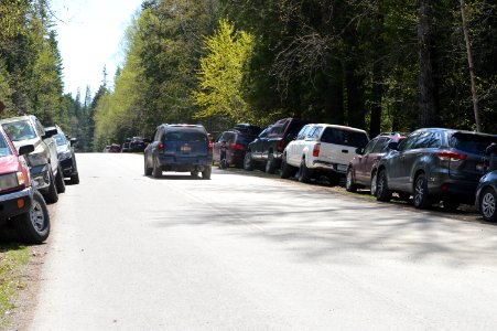 May 12, 2018 - Parking congestion at Lake McDonald Lodge