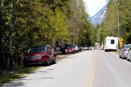 May 12, 2018 - Parking congestion at Lake McDonald Lodge