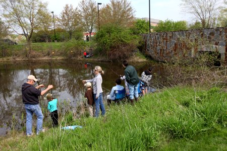 Families fishing