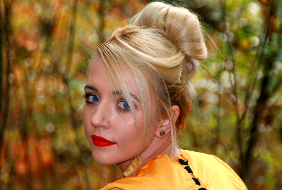 Yellow portrait blue eyes