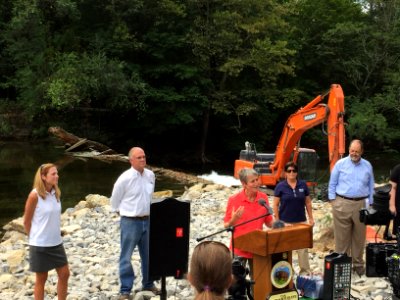 Secretary Jewell speaks at the Hughesville Dam removal event on September 8, 2016 photo