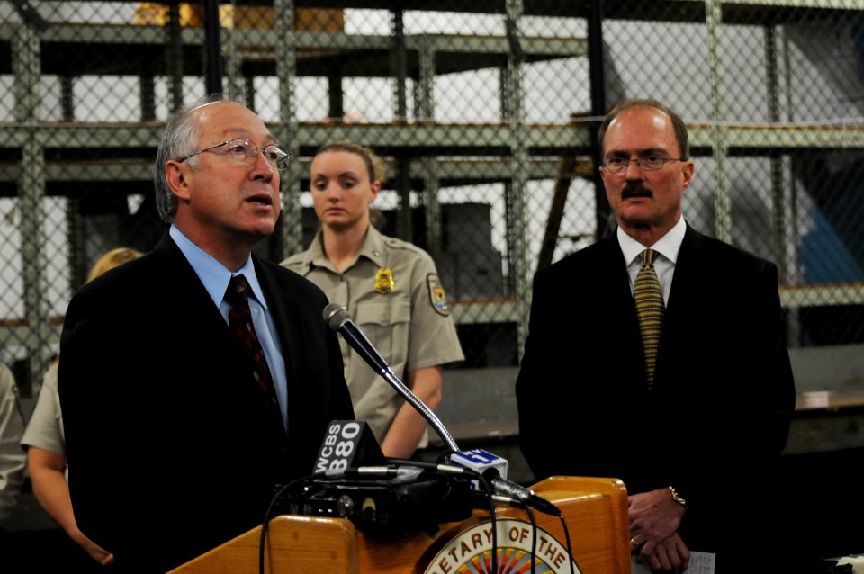 Secretary Salazar giving his speech