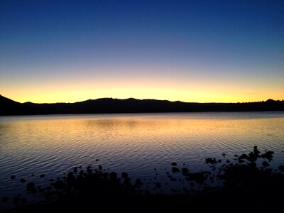 Sunset lake evening photo