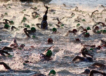 Swimming start race open water photo