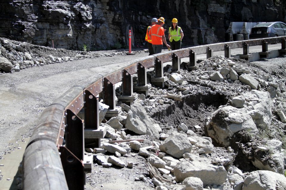 Rock slide on the Going-to-the-Sun Road