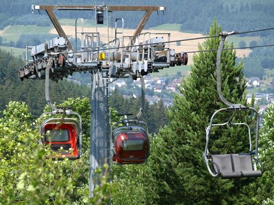 Vacations mountain railway chairlift photo