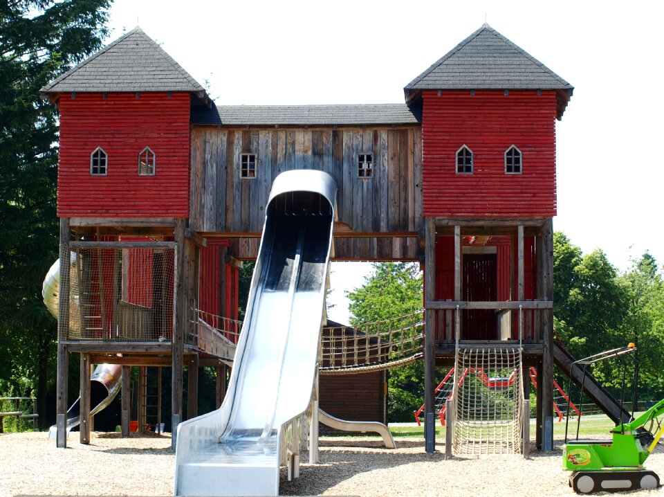 Fun children play castle
