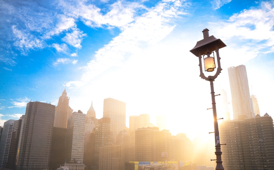 Lamp blue sky sunset