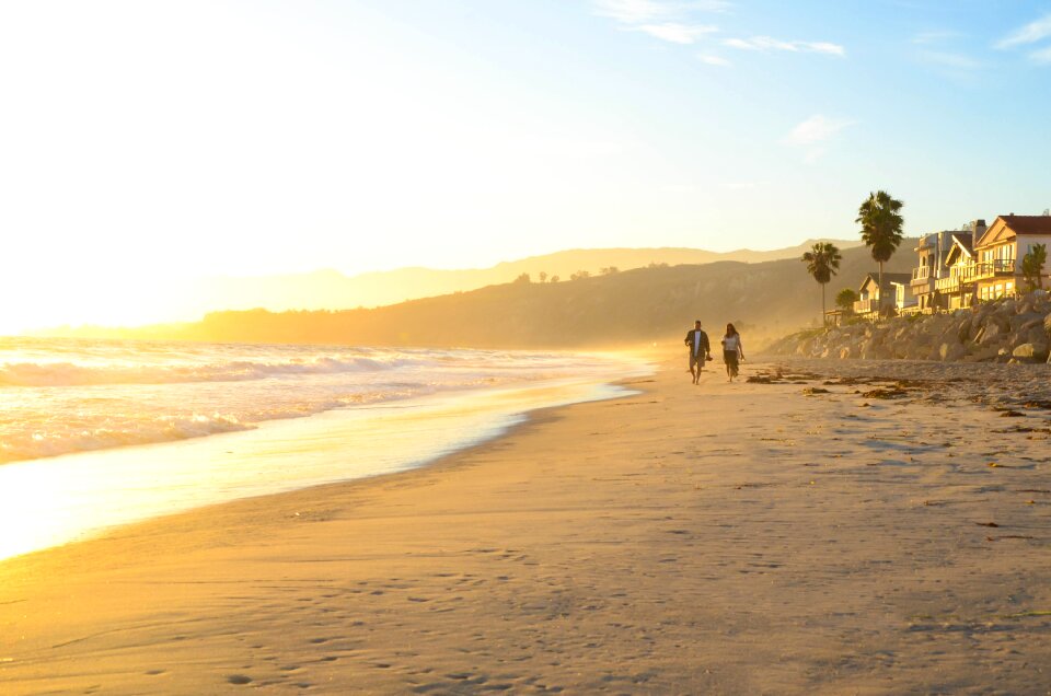 Peace couple sunset