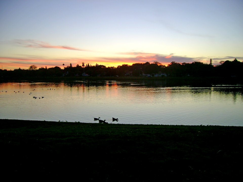Sunset at Crescent Lake in St Petersburg FL