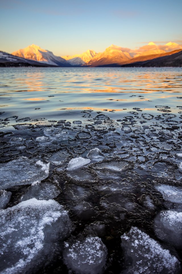 Winter Ice on Lake McDonald photo