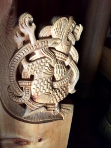 Viking wood carving photo