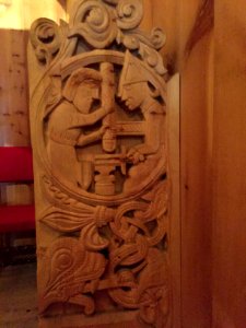 Viking wood carving photo