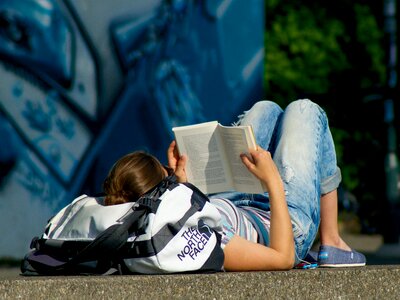 Young on the ground lying
