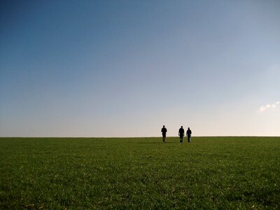 Rambling fields blue walking