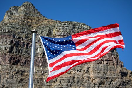 American Flag at Logan Pass photo