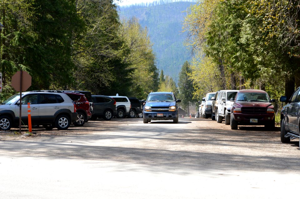 May 12, 2018 - Parking congestion at Lake McDonald Lodge