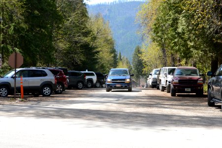 May 12, 2018 - Parking congestion at Lake McDonald Lodge