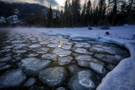 Winter Ice on Lake McDonald
