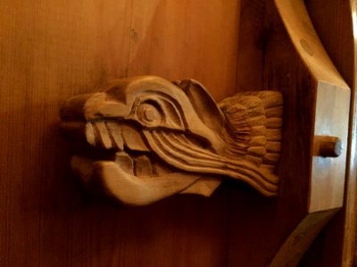 Viking wood carving photo