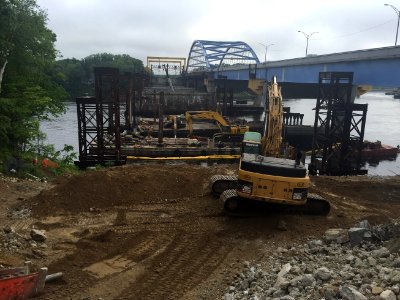 Whittier Bridge- South Abutment and Existing Pier 1 Removal (June 2016)
