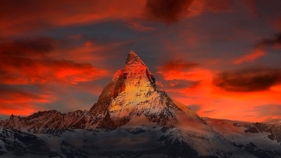 Snow matterhorn alpine photo