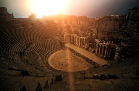 Amphitheater rondelle sunset photo