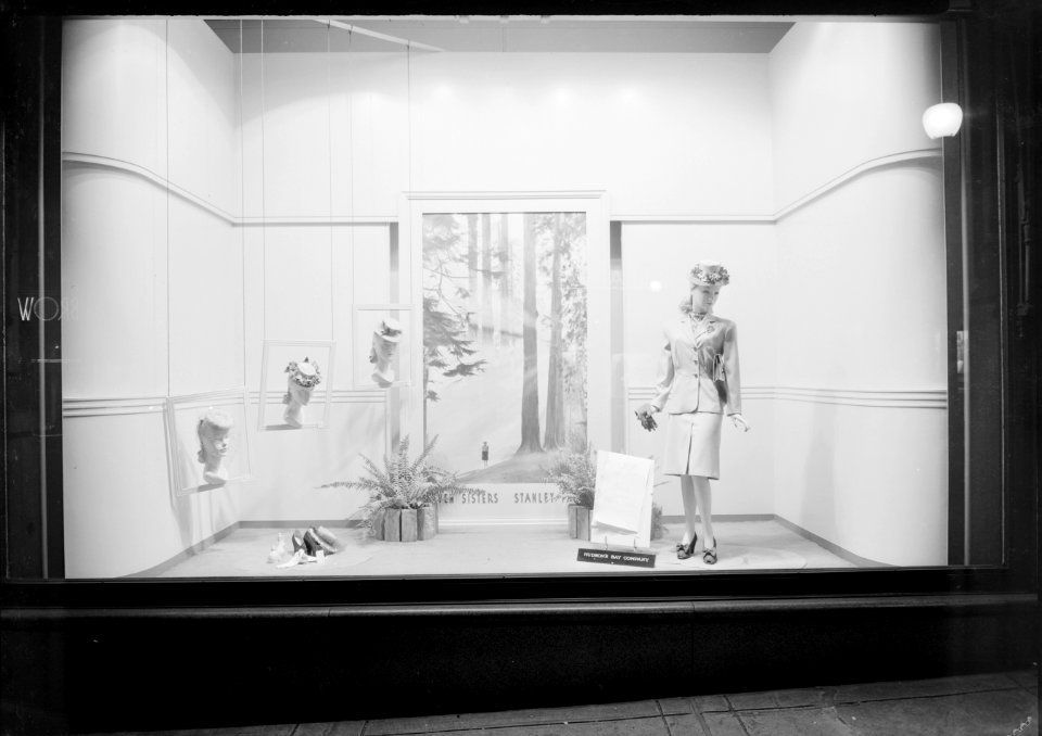 H.B.C. [Hudson's Bay Company] windows, travel display