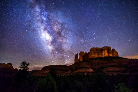 Milky Way over Cathedral Rock photo