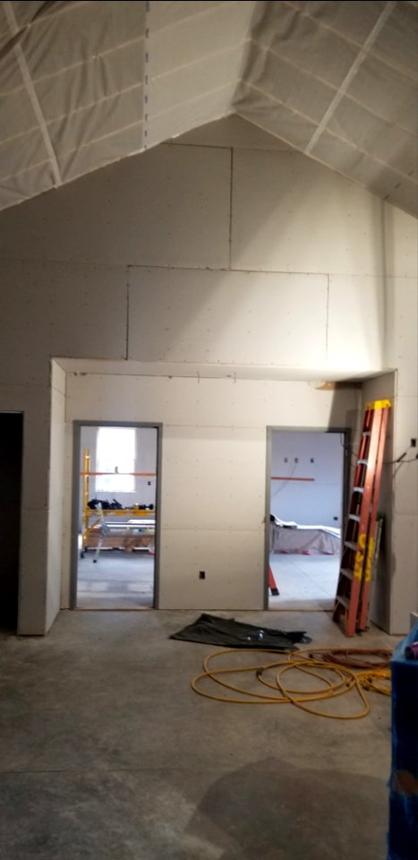 Canaan Valley National Wildlife Refuge Drywall going up in exhibit room