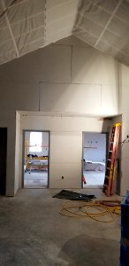 Canaan Valley National Wildlife Refuge Drywall going up in exhibit room