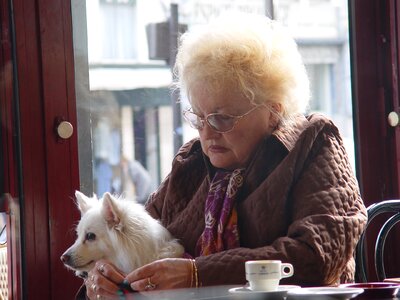 Coffey coffee shop sad woman photo